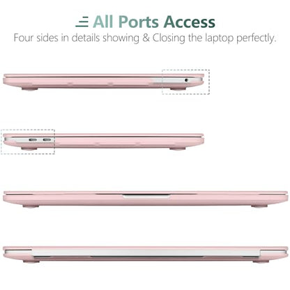 for MacBook Pro 13 inch Case 2023 2022 2021 2020 Release Model: A2338 M2/M1 A2289 A2251 with Touch Bar & Touch ID, Frosted Matte Plastic Hard Shell Case & Keyboard Cover, Solid Pink - color: Solid Pink