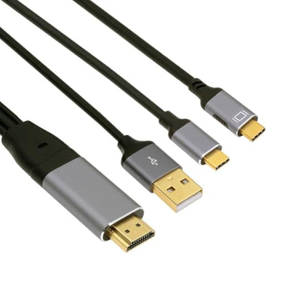 cablecc 4K HDMI Source to Type C USB-C Touch Screen Displays Male 4K HDTV Cable for Laptop Monitor 2.0m - style: HDMI 4K+USBC+USBA