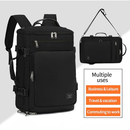 Kalesi Gym Duffle Bag Backpack 4-Way Waterproof with Shoes Compartment for travel Sport Hiking laptop - color: Business-black