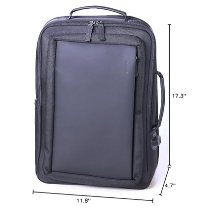BOPai Business Smart 15.6 Inch Laptop Backpack Convertible Expandable Anti-Theft USB Charging Multi-Functional Travel Professional Work Office Men Commuter Large Black With Bottle Holder Waterproof