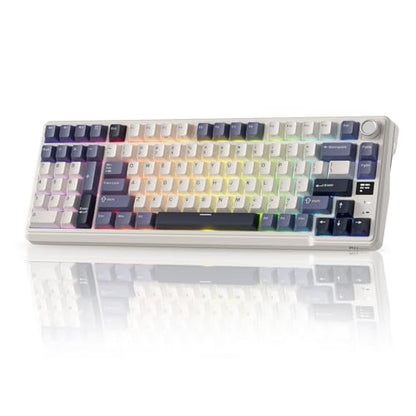 RK ROYAL KLUDGE L98 Wireless Mechanical Keyboard w/Southpaw Numpad | Left-Handed Gasket Gaming Keyboard with Knob, Tri-Mode 95% Hot Swappable Keyboard BT/2.4G/USB-C, Massive 8000mAh Battery - color: Sage Blue, size: Tactile Beige Switch