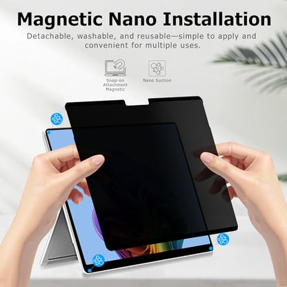 Adeway Privacy Screen Protector for Surface Go 4/3/2/1 10.5 Inch, Magnetic Nano, Anti-Spy, Removable, Blue Light & UV Blocking, Anti-Glare - size: Go 4/3/2/1 10.5"