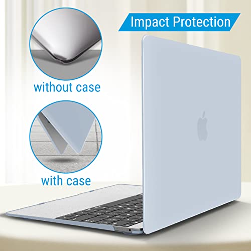 IBENZER Compatible with MacBook 12 Inch Case, Hard Shell Case Cover for Mac 12’’ with Retina Display Model A1534 2020 2019 2018 2017 2016 2015, Sierra Blue, MM12SIBL - color: Sierra Blue