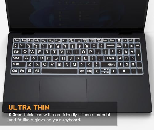 Large Print Keyboard Cover Skin for 2026 2025 Dell 15 Laptop DC15250 DC15255 15.6, Inspiron 15 3510 3520 3530 3511 3525 3535 5510 5515 5518/ Inspiron 16 5640 5645, 15.6 Dell Latitude 3520 Laptop,Black - color: Black Large Letters