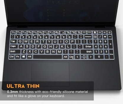 Large Print Keyboard Cover Skin for 2026 2025 Dell 15 Laptop DC15250 DC15255 15.6, Inspiron 15 3510 3520 3530 3511 3525 3535 5510 5515 5518/ Inspiron 16 5640 5645, 15.6 Dell Latitude 3520 Laptop,Black - color: Black Large Letters