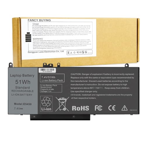G5M10 Battery for Dell Latitude 14 15 E5450 E5550 E5250 P48G001 Series, 15.6 inch, WYJC2 0WYJC2 8V5GX R9XM9 1KY05 08V5GX VMKXM 5XFWC PF59Y TXF9M 7V69Y 451-BBLN 451-BBLL 451-BBLK 080-854-0066 - size: 9.81*4.11*0.33inch