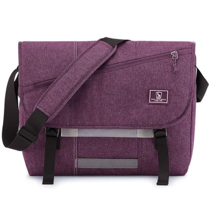 OIWAS Messenger Bag for Women, 15.6 Inch Laptop Crossbody Bags Men Casual Satchel Shoulder Bag College Travel Office Briefcase - color: Purple, size: 15.6 Inch