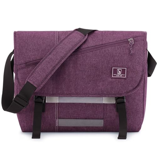 OIWAS Messenger Bag for Women, 15.6 Inch Laptop Crossbody Bags Men Casual Satchel Shoulder Bag College Travel Office Briefcase - color: Purple, size: 15.6 Inch