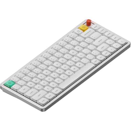 nuphy Air75 V3 Low Profile Mechanical Keyboard, 75% Custom Hot Swappable Wireless Keyboard with Gasket Mount, RGB Backlit, Multi-Device Bluetooth/2.4GHz/USB-C for Mac Windows, White-Brown Nano Switch - color: White, size: Brown nano Switch