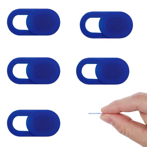 5 Pcs Webcam Cover Slide Camera Privacy Cover Ultra Thin Laptop Webcam for Office Computer Tablet and Desktop Use(Dark Blue) - color: Dark Blue