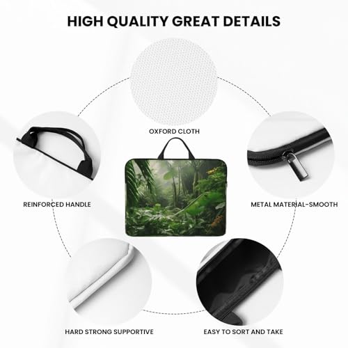 14 inch Laptop Sleeve with Handle Shockproof Laptop Bag Waterproof Computer Cover Bag Tropical Rainforest Briefcase