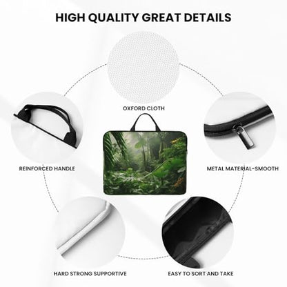 14 inch Laptop Sleeve with Handle Shockproof Laptop Bag Waterproof Computer Cover Bag Tropical Rainforest Briefcase