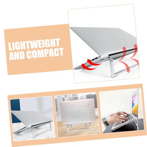 LALAFINA Foldable Desk Mount Laptop Stand Holder for Various Laptop Portable Ergonomic Computer Stand with Compact Metal Design Space Saving Notebook Riser for Comfortable Viewing and