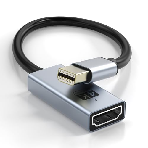 Cyberguys! Mini DisplayPort to HDMI Adapter, 4K@60Hz Mini DP (Thunderbolt 1/2 Compatible) to HDMI Converter – Plug & Play Gold-Plated for MacBook Pro/Air, Surface, iMac (Not USB-C/Thunderbolt 3)