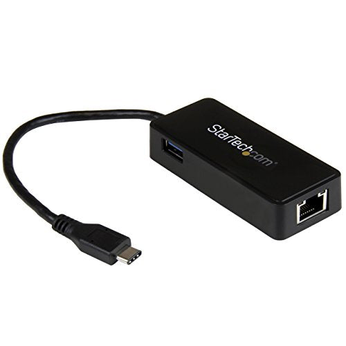 StarTech USB-C to Ethernet Gigabit Adapter, Thunderbolt 3 Compatible | USB-C Network Adapter, USB-C Ethernet Adapter, US1GC301AU - color: Black, size: 1-Port, style: Standard (Black)