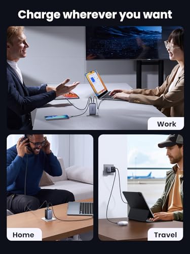 UGREEN Nexode 65W Wall Charger, 4-Port, GaN Fast Charging Block | 3 USB C & 1 USB A, Foldable Plug, Travel Essentials, for MacBook Pro/Air/Neo, iPhone 17/16, Galaxy S26/S25, iPad, Steam Deck