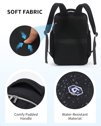 Blue Quartz Laptop Computer Backpack for Men Women,College Backpack fit 16Inch Laptop,Anti Theft Backpack with RFID Blocking,Travel Carry On Backpack,Business Work Pack (Black)