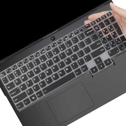Keyboard Cover Skin for Lenovo Legion 5 5i 5p 5pi 7 7iGen 9/8/7/6 15.6" 16" 17.3", Legion Pro 5/5i 7 7i 16" Gen 9/8/7/6, Legion Slim 5 5i 7 7i 15.6 16 Gen9/8, LQQ 15.6" 16" Gen 9/8, US Layout - color: Black