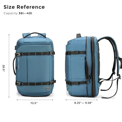 Swissdigital Design Travel Backpack 40L,TSA Friendly Flight Approved Carry-on Hand Luggage,with USB Charging Port Large Weekender Bag Fits 17 Inch Laptop Backpack Blue | SD1756-30 - color: Blue