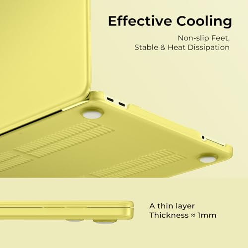 EooCoo for MacBook Neo Case 13 inch 2026, Scratch Resistant, Matte Citrus | 4 in 1 Kit, Durable, Easy Snap-On, Stays New, Model A3404 (A18 Pro Chip) - color: Matte Citrus