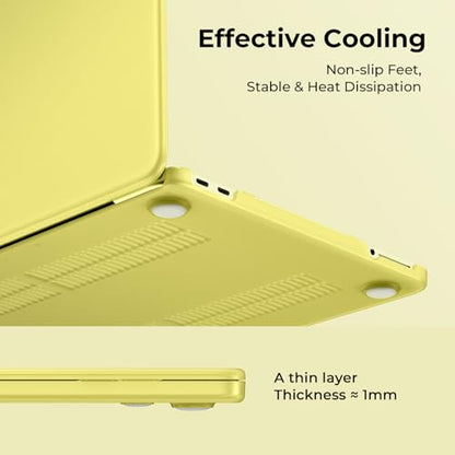 EooCoo for MacBook Neo Case 13 inch 2026, Scratch Resistant, Matte Citrus | 4 in 1 Kit, Durable, Easy Snap-On, Stays New, Model A3404 (A18 Pro Chip) - color: Matte Citrus
