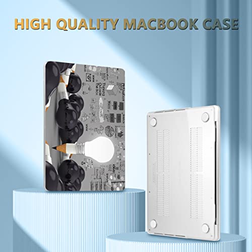 CISSOOK Case for MacBook Pro 14 inch M5 M4 M3 M2 M1 2026-2021 | A3434 A3427 A3426 A3112 A3185 A3401 A2918 A2992 A2779, 5in1 Set Ultra-Thin Hard Shell Case Keyboard Cover, Creative Bulb - color: 14inch-Creative Bulb