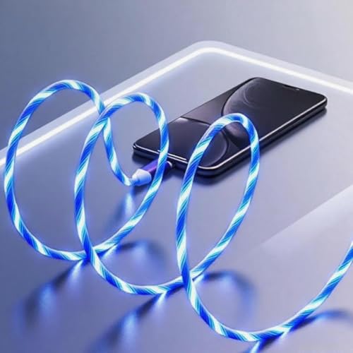 IHAO USB C to C Charger Cable PD Fast Charge and High Speed Sync Visible LED Current Flowing Compatible with All USBC Device-39Inches Blue - color: USB C TO C Blue