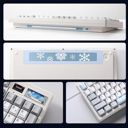 YUNZII IF99 96% Wireless Mechanical Keyboard (White, Cocoa V2) | QMK/VIA Keyboard with LCD Display,Custom Magnetic Badge,8000mAh Battery,Hot Swap Gasket,RGB,for Gaming/Mac/Win - color: White, size: Cocoa Cream V2 Switch
