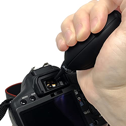 UES Camera Air Blower Dust Blaster for DSLR, SLR, Mirrorless Camera Lens & Sensor Cleaning | Premium Rubber Squeeze Bulb Dust Pump for Keyboards, Watches, Coffee Grinders & Electronics - Black