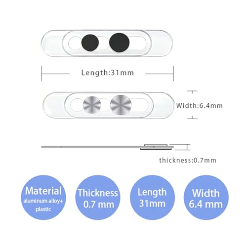 3 Pack Ultra Thin Front Camera Privacy Cover for iPhone | For iPhone 14/15/16/17 Pro Pro Max, thin clear adhesive slider, full Face ID access, anti-spy anti-scratch, 2 Black 1 Silver
