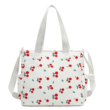 Phaoullzon Kawaii Messenger Bag Cute Purse Girls/Teens Crossbody Tote for Work - color: Cherry Leaf, style: Large(can Fit 14" Laptop)