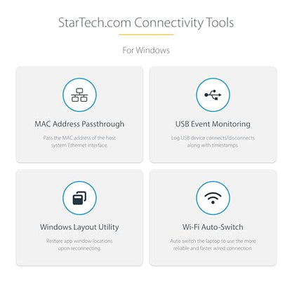 StarTech.com USB-C Docking Station for MacBook Pro M1 M2 M3 M4 and Windows, 4K 60Hz HDMI or 1080p VGA Video, USB 10Gbps Hub, 100W Laptop Charging, GbE, 1ft/30cm Cable - size: single HDMI or VGA, style: 2 x USB-A | 1 x USB-C