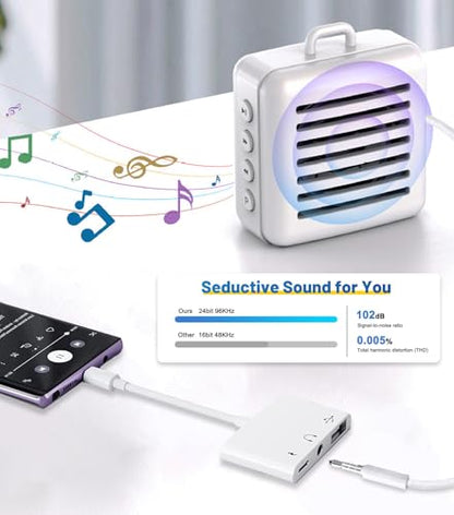 USB C to USB Adapter, 3 in 1 AUX to USB C Adapter with 3.5mm Headphone Jack + OTG + 60W PD Fast Charging Port,Compatible with iPhone 15/16, iPad Pro, MacBook and More