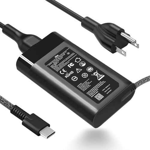 Slim 65W USB C Laptop Charger Replacement for HP Spectre X360, Envy,Chromebook, EliteBook X360, Elite X2, Spectre, Replacement Type C AC Adapter Travel Power Cord - color: BLACK_B
