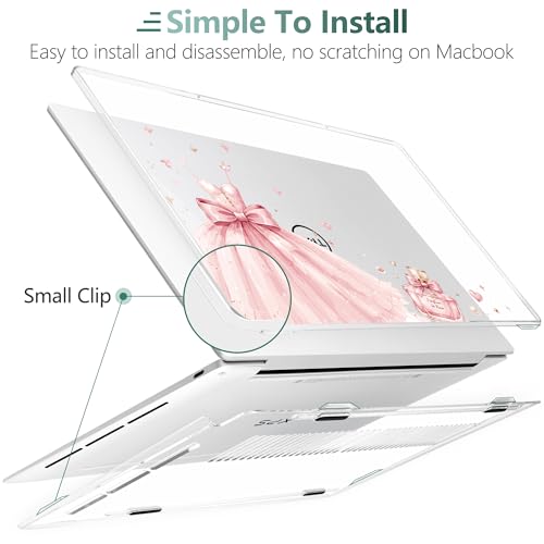 Batianda Princess Bow Case for Dell XPS 13 Laptop 2024 2025 | Fits Model Number 9340/9345/9350 13.4" Display, Slim Hard Shell, Lightweight Scratch-Resistant with Professional Protection - color: Princess Bow