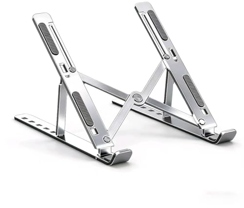 Laptop Stand Riser with Foldable Design, Portable Aluminum Alloy Desktop Holder for Enhanced Cooling and Ergonomic Viewing, Works with Tablets（1pc）