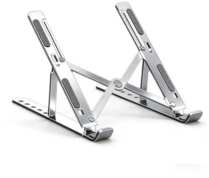 Laptop Stand Riser with Foldable Design, Portable Aluminum Alloy Desktop Holder for Enhanced Cooling and Ergonomic Viewing, Works with Tablets（1pc）