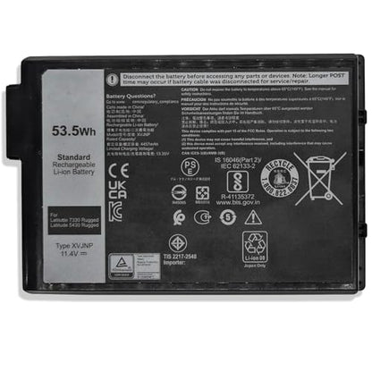 53.5Wh XVJNP Laptop Battery Replacement for Dell Latitude 5430 Rugged Latitude 7330 Rugged Series 6JRCP 06JRCP M0TN3 0M0TN3 KD1CT 451-BCWQ 11.4V - size: 5.08*3.37*0.59 inch XVJNP