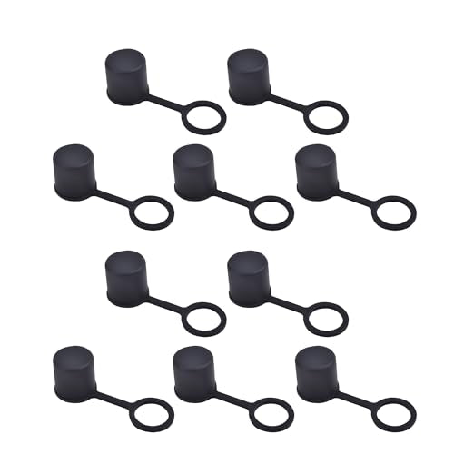 10 PCS BNC-B Port Anti-dust Plugs, Silicone Covers Caps Stoppers, Port Protector for Laptop, Phone, ID; 0.35" - size: BNC-B/Black/10 PCS