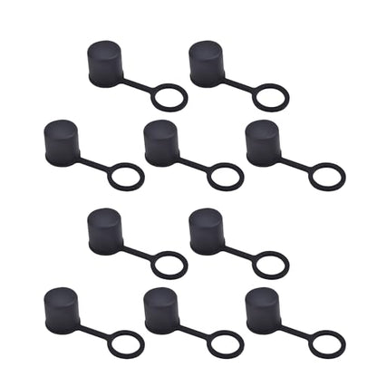 10 PCS BNC-B Port Anti-dust Plugs, Silicone Covers Caps Stoppers, Port Protector for Laptop, Phone, ID; 0.35" - size: BNC-B/Black/10 PCS