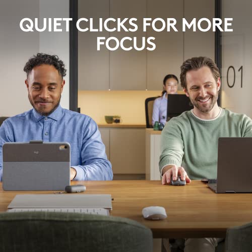Logitech MX Anywhere 3S Compact Wireless Mouse, Fast Scrolling, 8K DPI Any-Surface Tracking, Quiet Clicks, Programmable Buttons, USB C, Bluetooth, Windows PC, Linux, Chrome, Mac - Pale Grey - color: Pale Grey, style: USB-C Charge