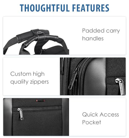 EMPSIGN 17.3 Inch Rolling Laptop Bag for Women/Men, Black | Waterproof Rolling Computer Bag, Carry-on Briefcase with Wheels, Personal Item Suitcase for Travel/Work/Business