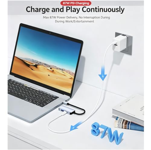 Small USB C HUB for Laptop, USB C Dongle for MacBook Pro, XPS | USB C Docking Station, USB C Splitter for iMac, iPhone 17, XPS, with Card reader+usb a to c adapter, 3-pcs set - color: C to HDMI