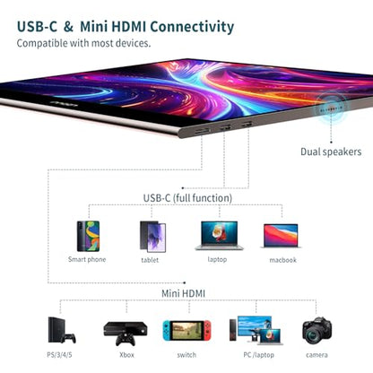 INNOCN 15.6" Portable Monitor OLED Touch Second Screen for Photo Editing with 4K, 100% DCI-P3, 100000:1, 10Bits, USB C External Monitor for Laptop,PC, Phone,Consoles, Brown, PU15 Pre C6 - size: 15.6'', style: OLED/Touch/4K