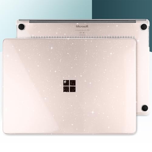 Batianda Glitter Case for Surface Laptop 13.8 Inch 2024-2026, Starlight | Fits Surface Laptop 7th/8th for Business, Subtle Glitter Mist Finish, 1.2mm Lightweight Ultra-Slim Hard Shell 4-in-1 Bundle - color: Starlight