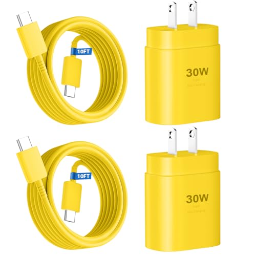 Phone 17 16 15 Charger Fast Charging,30W USB C Phone 17 16 15 Pro Max Charger Block &10FT Long Type C Cable Cord for i.Phone 17/Air/17 Pro/17 Pro Max/16/16 Plus/16 Pro/16 Pro Max/15/15 Pro Max,Yellow - color: Yellow, size: 10Ft