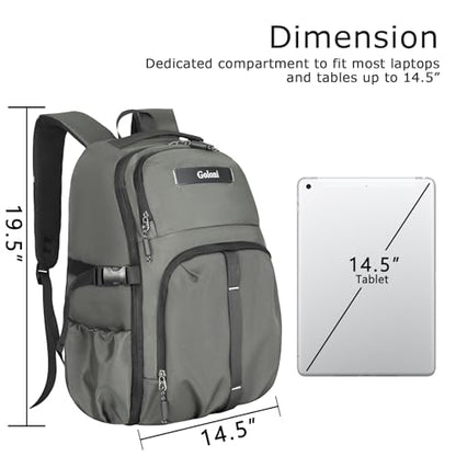 Goloni Airline Approved Travel Backpack 35L - Under Seat Carry On, Water Resistant 15.6 Inch Laptop Compartment for Men Women Work Travel,Gery - color: Gery