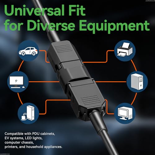 3 Pin Terminal Quick Connectors, 10A 250V IEC320 C13 Female + C14 Male Inline Power Plug Adapter Socket Connector - style: C13 +C14