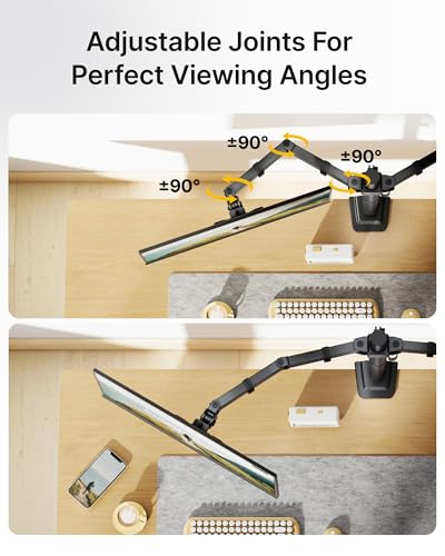 monTEK Heavy-Duty Dual Monitor Stand for 17-32", 22 lbs Each | Adjustable dual monitor mount, full-motion arms, clamp/grommet bases, cable management and VESA 75/100 - size: Dual Monitor