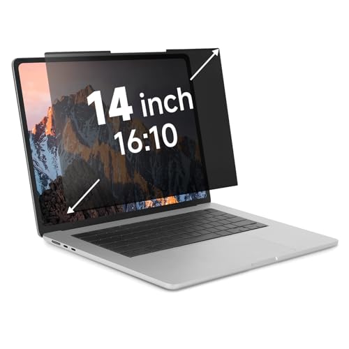 Nano-Suction Laptop Privacy Screen 14 Inch 16:10, Removable Screen Privacy Shield for Laptop, Anti Glare, Anti Bule Light, Screen Protector for Lenovo HP Dell Acer Asus Thinkpad - size: Laptop 14 inch 16:10